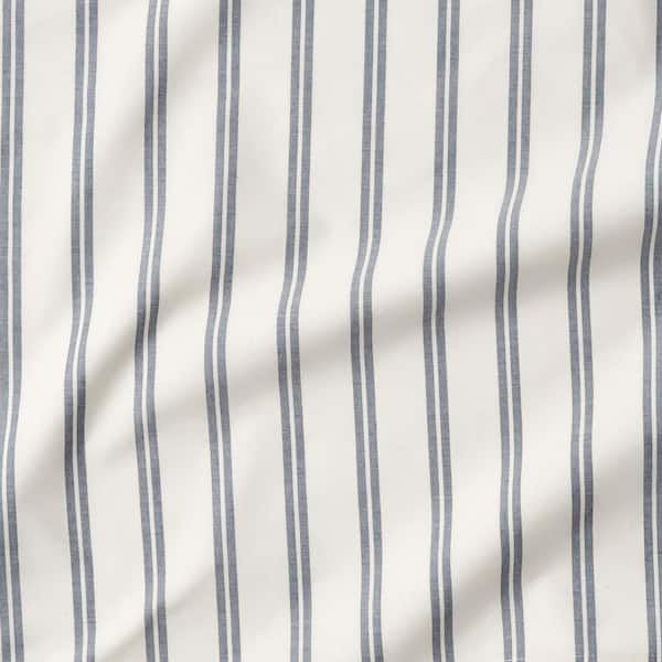 The Company Store Narrow Stripe Navy Cotton Percale Twin Duvet Cover  50638D-T-NAVY - The Home Depot