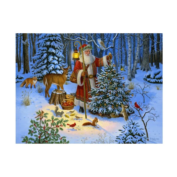 Trademark Fine Art Unframed Home Ruth Sanderson 'Father Christmas And Friends' Photography Wall Art 35 in. x 47 in.