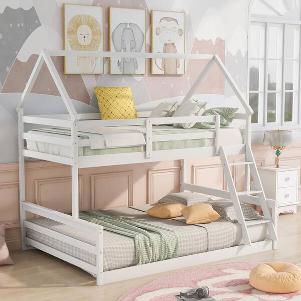 double bed bunk with single on top