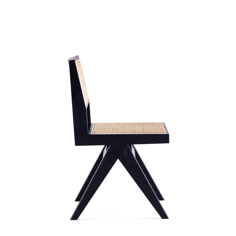 Hamlet Black & Natural Cane A-Frame Side Chair