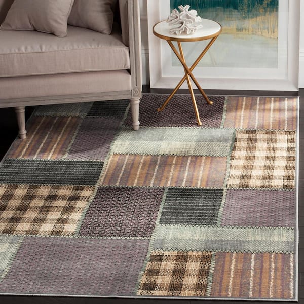 Vintage 3 ft. x 6 ft. Light Blue Abstract Geometric Area Rug