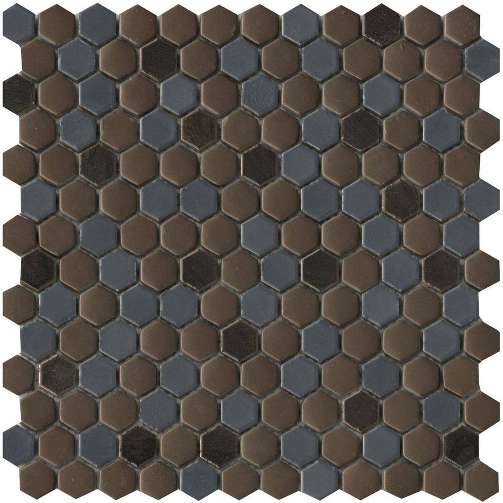 EMSER TILE Confetti II Metal 11.81 in. x 11.81 in. Honeycomb