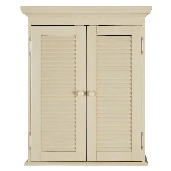 Home Decorators Collection Cottage 24 in. W x 8 in. D x 29.1 in. H Bathroom Storage Wall Cabinet in Antique White
