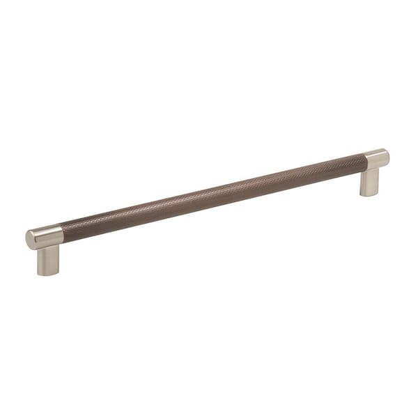 Esquire 12-5/8 in. (320mm) Modern Satin Nickel/Oil Rubbed Bronze Bar Cabinet Pull