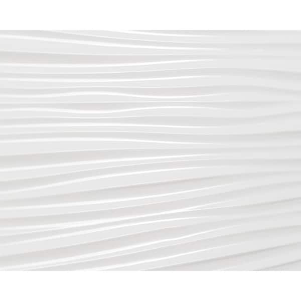 INNOVERA DECOR BY PALRAM 18.5'' x 24.3'' Wilderness Decorative 3D PVC Backsplash Panels in White 9-Pieces