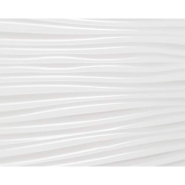 INNOVERA DECOR BY PALRAM 18.5 in. x 24.3 in. Wilderness Decorative 3D PVC Backsplash Panels in White 30-Pieces