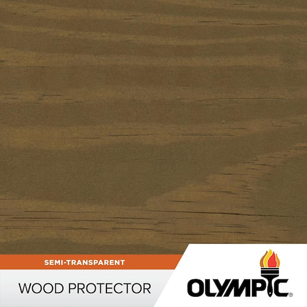 Olympic 1 gal. Dark Ash Exterior Semi-Transparent Wood Protector Stain Plus Sealant in One
