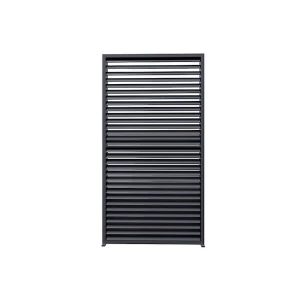 1-Pack All-aluminum Frame Sun Shade Privacy Fixed Shutter Wall for Gray Aluminum Louvered Pergola 11 ft. 1/3 Side Wall