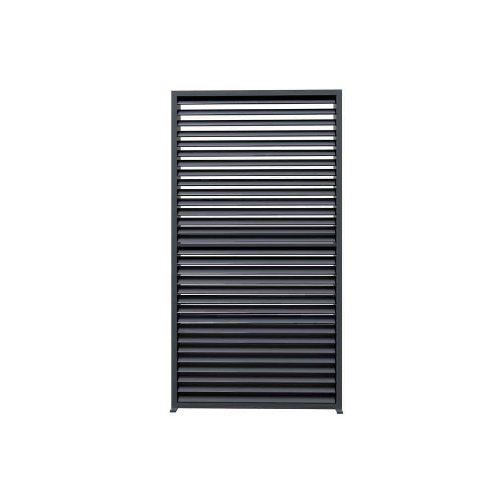 3-Piece All-aluminum Frame Sun Shade Privacy Fixed Shutter Wall Set for Gray Louvered Pergola 12 ft. One Side Wall price history on PriceWatchPro