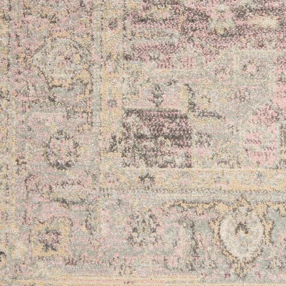 Ivory & Pink Synthetic 4'x6' Easy-Care Rectangular Rug