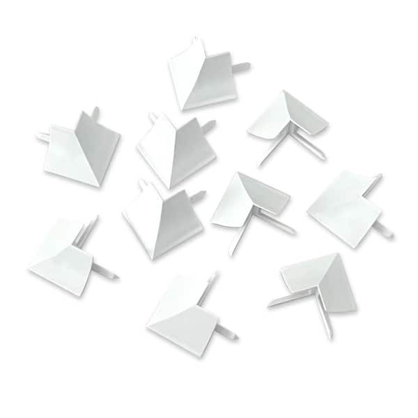 Molding Outside Corner Pieces-D x .25 in. W x .25 in. L x .5 in. ABS Plastic ½ in. Finishing Corners, White (10 pk)