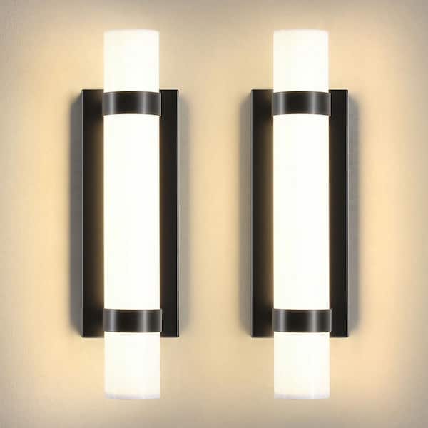 KAISITE 16 in. 1-Light Black LED Vanity Light Bar Dimmable Bathroom Light 3000K Wall Sconces Light Fixture for Bathroom Bedroom