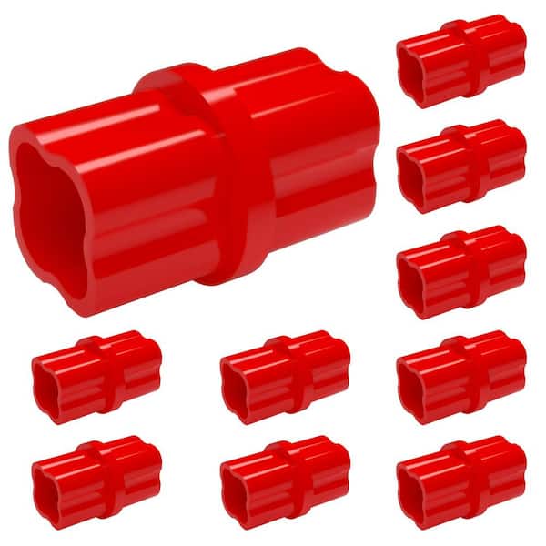 Formufit 1/2 in. Furniture Grade PVC Sch. 40 Internal Coupling in Red (10-Pack)