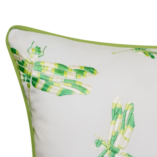 Edie@Home Indoor Outdoor 2-Tone Intricate Woven Throw Pillow, Green, 18x18