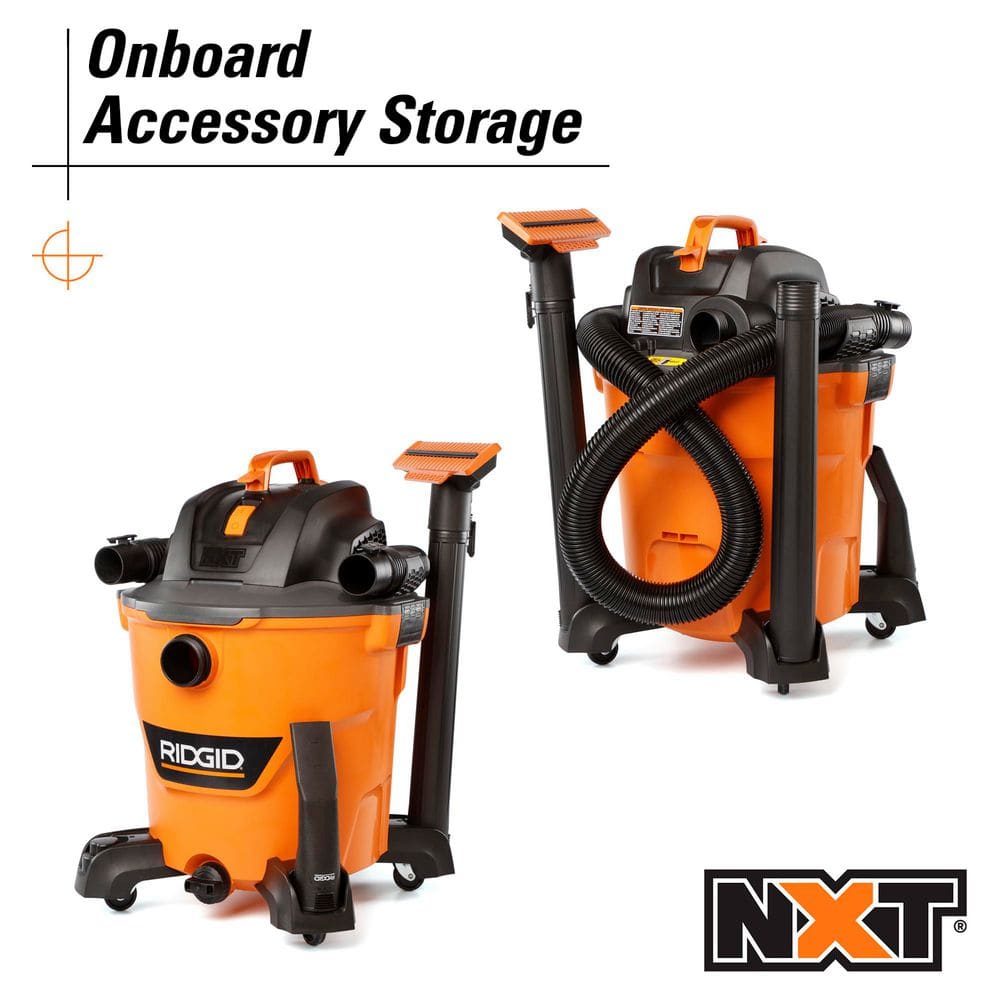RIDGID 12 Gal 5.0-Peak HP NXT Shop Vacuum Wet Dry Vac with General Debris Filter Locking Hose and - Image 6