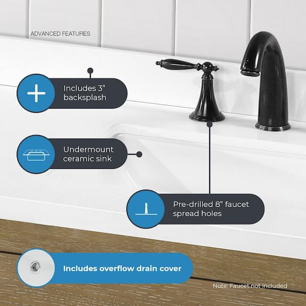 OVE Decors Bailey 72 in. Double Sink Driftwood Oak Bath