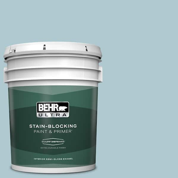 BEHR ULTRA 5 gal. #S470-2 Gentle Sea Extra Durable Semi-Gloss Enamel Interior Paint & Primer