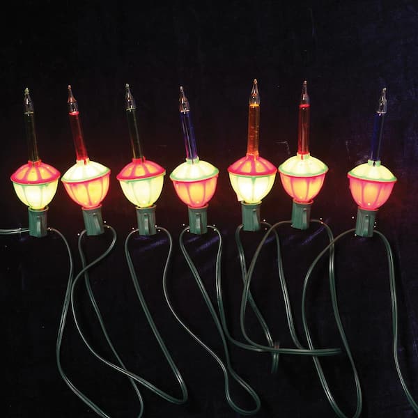 GERSON INTERNATIONAL 9 ft. Long Bubble Light Strings with 7 Multi Colored Outdoor Lights (Pack Of 2)