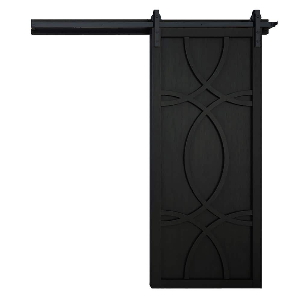 VeryCustom 36 In X 84 In Hollywood Midnight Wood Sliding Barn Door   Midnight Verycustom Barn Doors Rwhw36mtb1 64 1000 