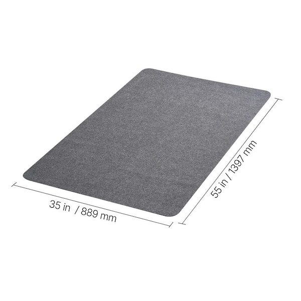 Chair Mat, 55 x 35-in. Office Chair Mat for Hard Floors for Rolling Chairs, Polyester Surface (Dark Grey) Outdoor
