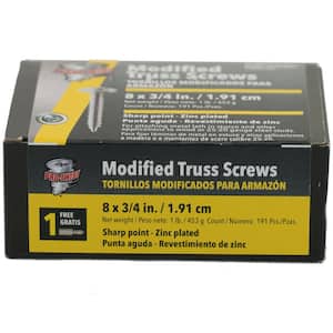 #8 x 3/4 in Phillips Truss-Head Drywall Screws (1 lb-pack)