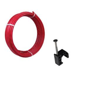 1/2 in. x 100 ft. Coil Red PEX Pipe and 10-Pack Talon Clamps