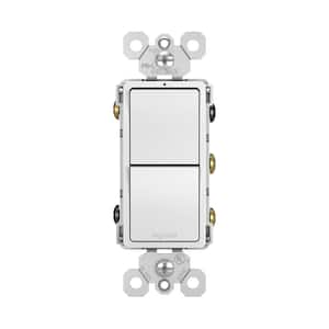 radiant 15 Amp 120-Volt 2-Switch 3-Way plus 3-Way Combination Decorator Rocker Light Switch, White