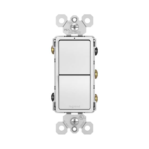 Legrand radiant 15 Amp 120-Volt 2-Switch 3-Way plus 3-Way Combination Decorator Rocker Light Switch, White