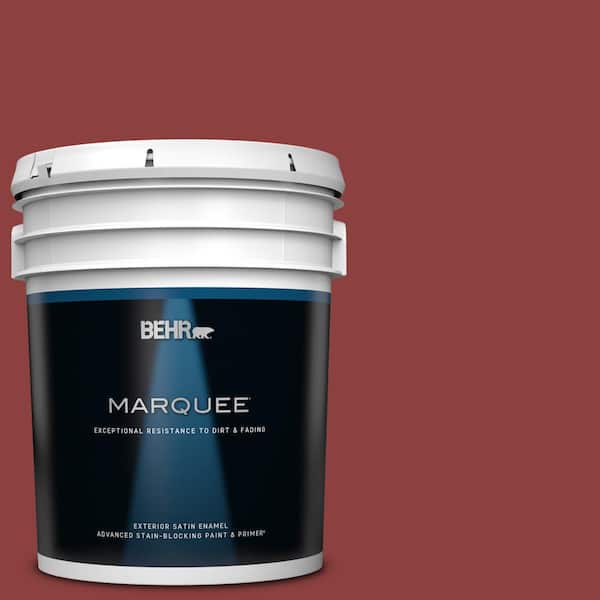 BEHR MARQUEE 5 gal. #BXC-27 Carriage Red Satin Enamel Exterior Paint & Primer
