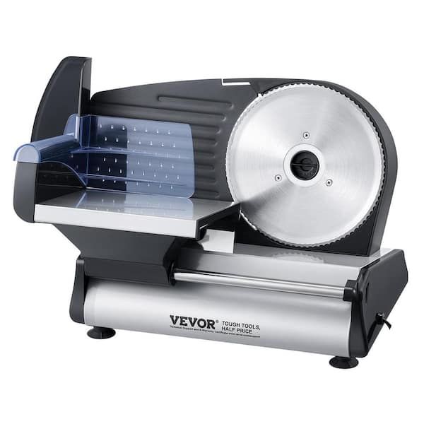 VEVOR Meat Slicer, 7.5 inch Electric , 180W Meat Cutter in Black with two Premium SUS420 Blades, 0-0.6 in. Thickness
