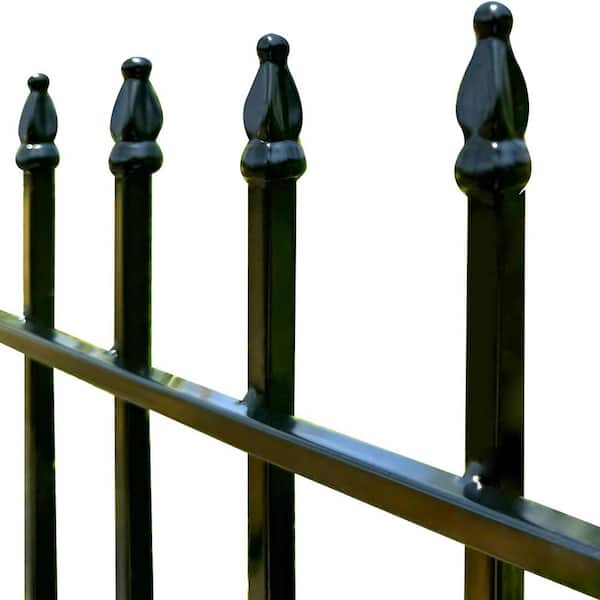 Metal Garden Fence 24 in. High Wrought Iron Decorative Border Landscape Fencing 5 Panels Total Length 10ft