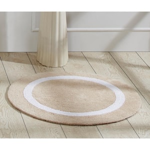 Hotel Collection Sand/White 30 in. x 30 in. 100% Cotton Bath Rug