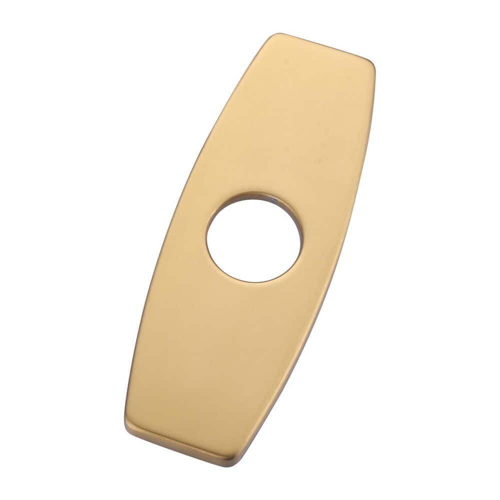 6.4 in. x 2.4 in. x 0.3 in. Stainles Steel Bathroom Sink Faucet Hole Cover Deck Plate Escutcheon in Brushed Gold price history on PriceWatchPro
