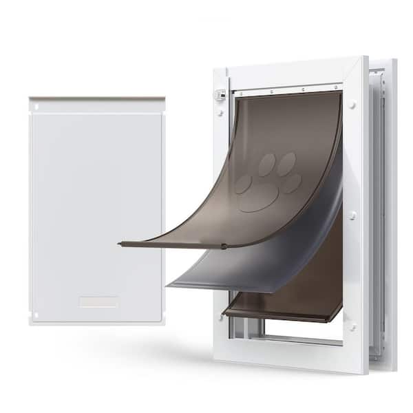 Pet Door, Large, with Three Magnetic Flaps and Metal Frame, Strong and Weatherproof Dog Door, Easy In-and-Out Access