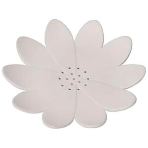 Water Lily Countertop Flexible Soap Dish Holder Self Draining in White