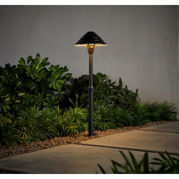 100 Lumen Low Voltage Black Plug-in Integrated LED Landscape Path Light Kit with Transformer and 10 ft. Power Cable