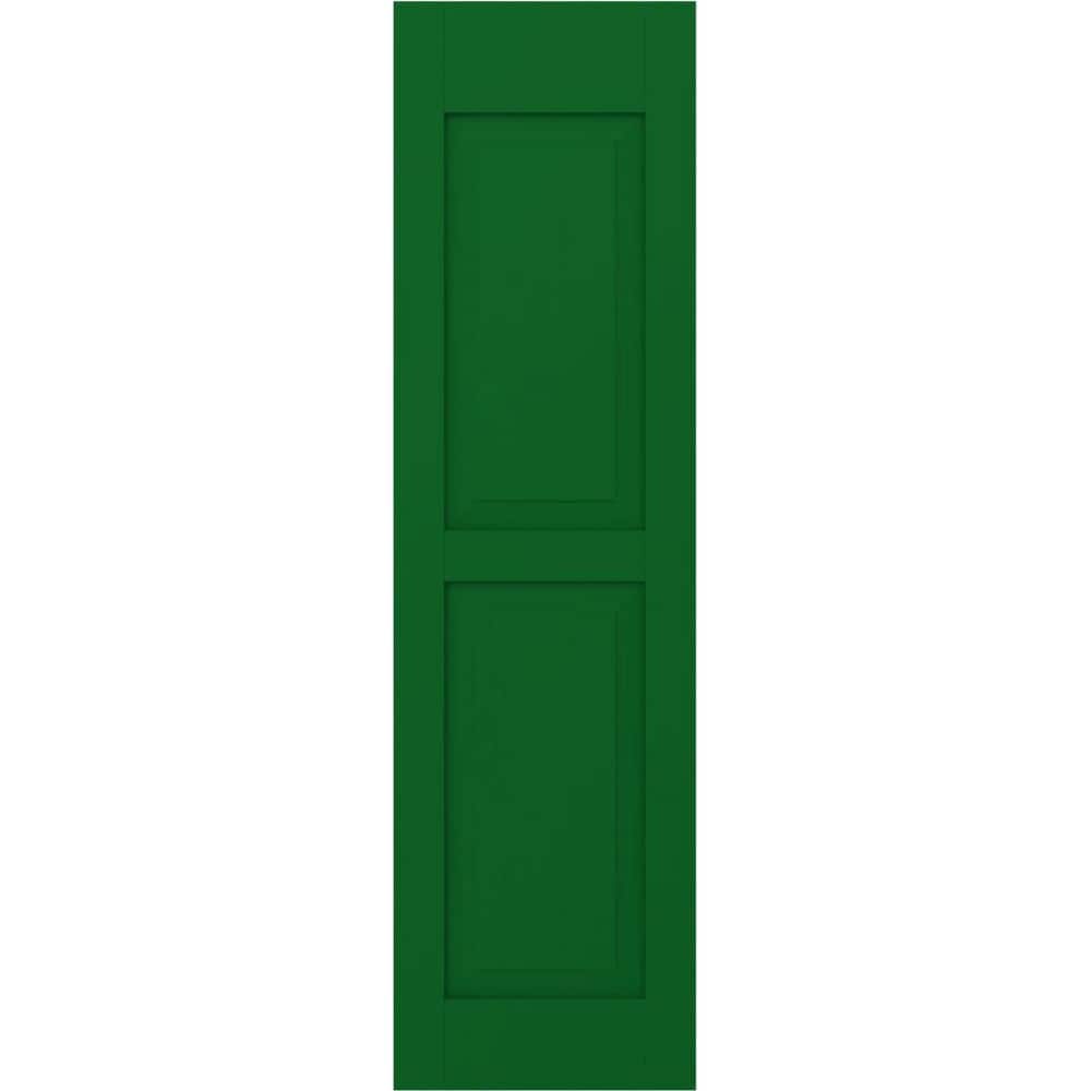 12 in. W x 49 in. H Americraft 2-Equal Raised Panel Exterior Real Wood Shutters Pair in Viridian Green price history on PriceWatchPro