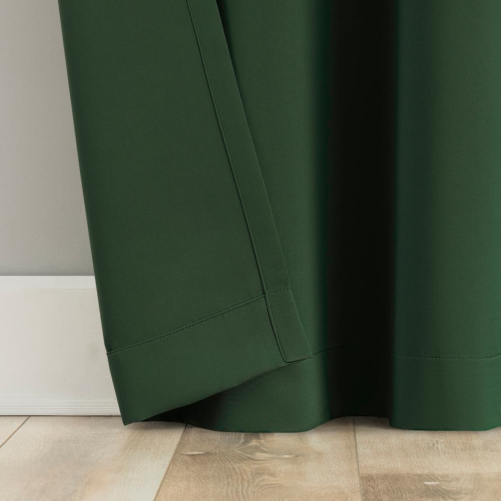 Saxon Energy Saving Evergreen Polyester 54 in. W x 95 in. L Grommet Blackout Curtain (Single Panel)