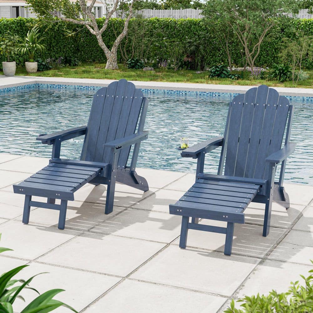 SANLUCE Plastic 3-Position Adjustable Folding Adirondack Chair w