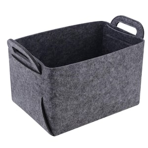Storage Basket Felt Polyester Storage Bin Collapsible and Convenient Box Organizer with Carry Handles
