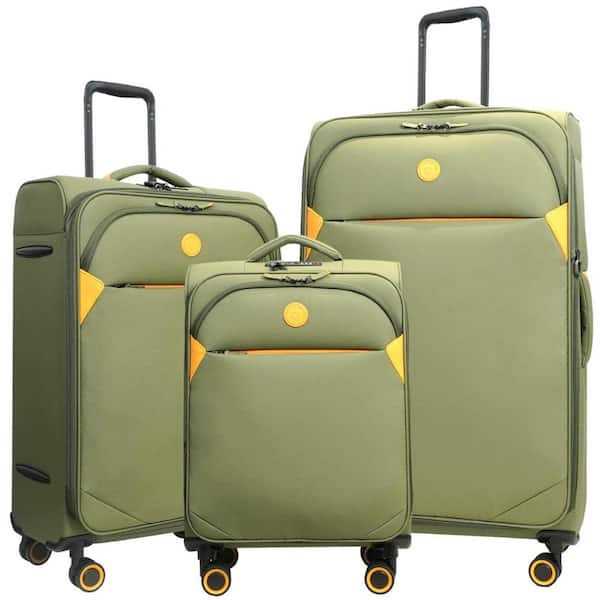 VERAGE Cambridge Lightweight and Sturdy 3-Pcs Luggage Sets Softside  Expandable Suitcase with Spinner Wheel, Green, (20/24/29)  GM20077W-20-24-29-GREEN - The Home Depot