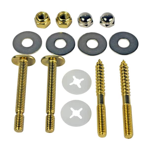 Everbilt Brass Plated Bold and Screw Set 1/4 in. Model