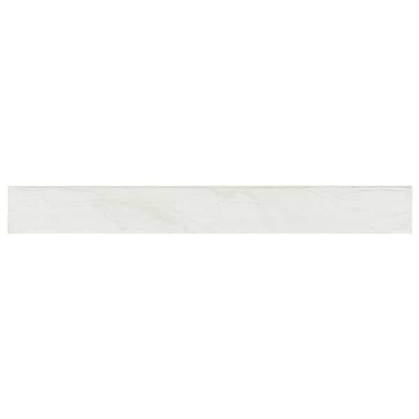 Anastasia White Bullnose 3 in. x 24 in. Polished Porcelain Wall Tile (60 lin. ft/Case)