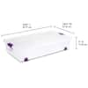 Sterilite 1761 - 60 Qt. ClearView Latch™ Wheeled Underbed Box Sweet Plum  17611704