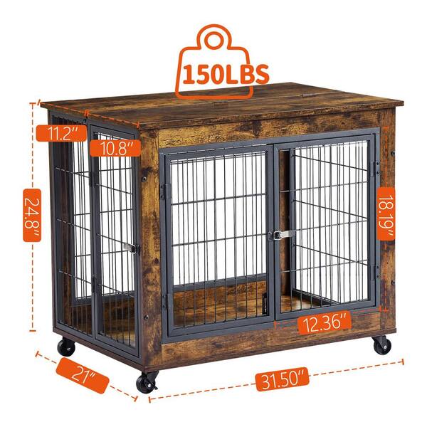 Miscool Cages for Dog Crate Furniture Dog Kennel Equipped Decorative Pet  Crate Dog House Side Tabel Small Size in Brown YCHD10DOG0688 - The Home  Depot