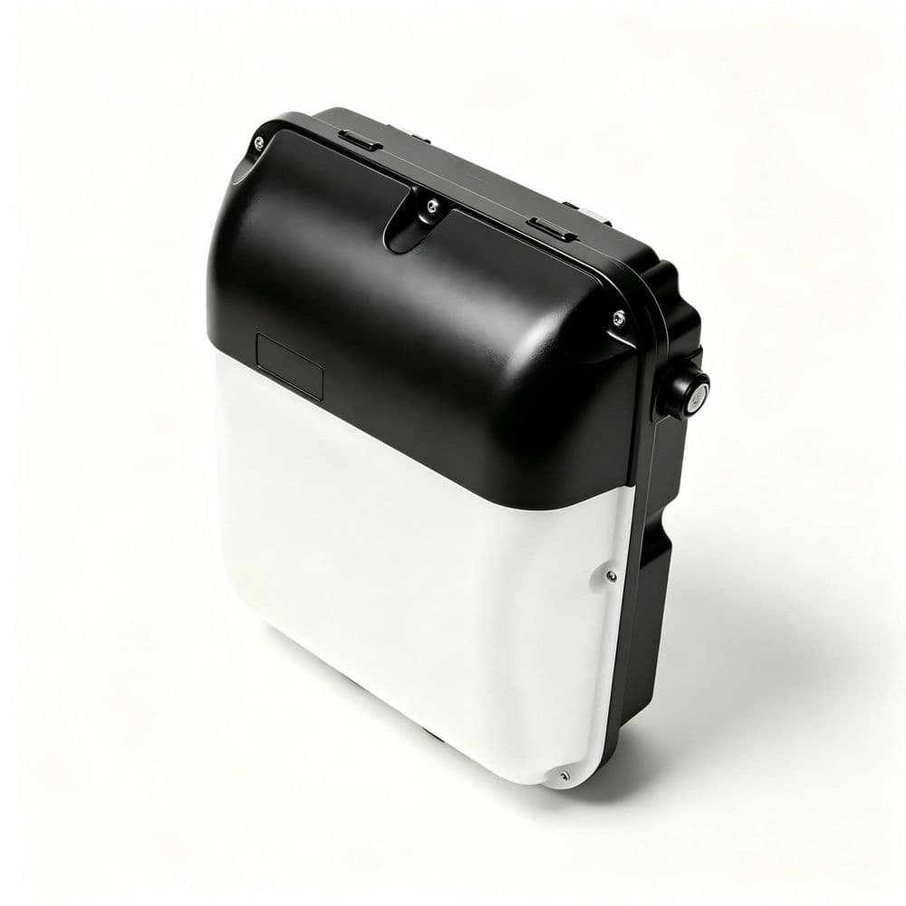 1000-Watt Equivalent Integrated LED Black Dusk to Dawn Wall Pack Light, 5000K