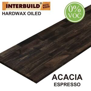 Solid Acacia 8 ft. L x 25.5 in. D x 1 in. T, Butcher Block Countertop, Espresso