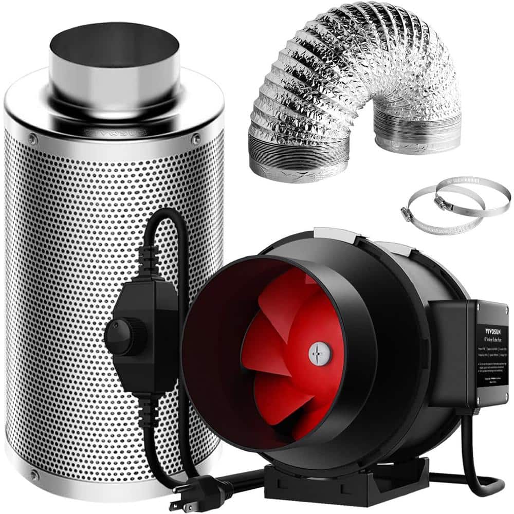 6 in. 390 CFM Inline Fan with Speed Controller, 6 in. Carbon Filter and 16 ft. of Ducting price history on PriceWatchPro
