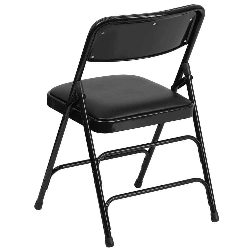 Hercules Series Black Steel Padded Folding Chair