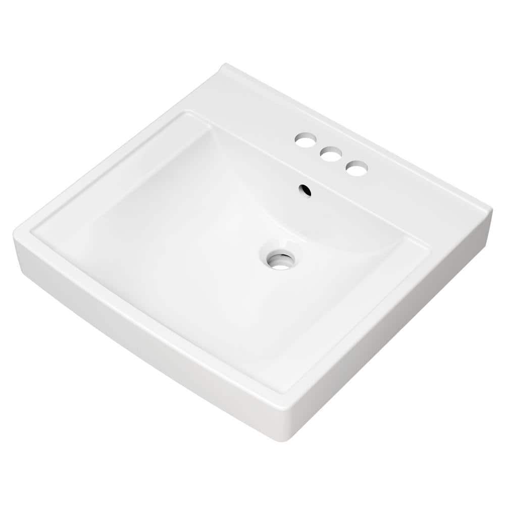 Decorum 21'' White Ceramic Wall-Mount Bathroom Sink
